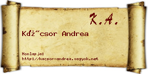 Kácsor Andrea névjegykártya
