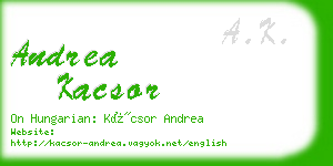 andrea kacsor business card